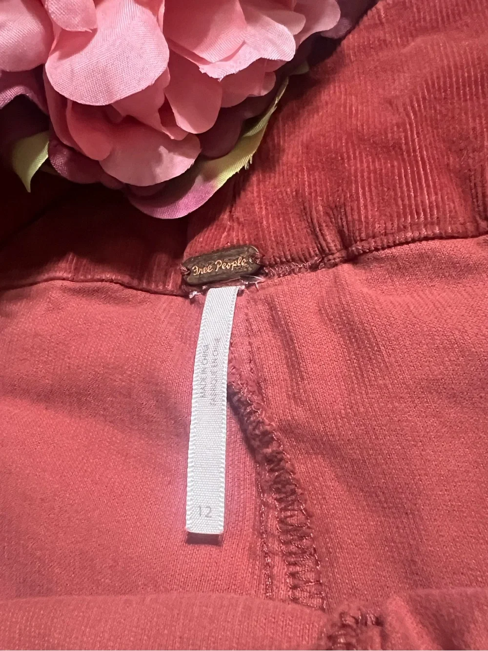 Free People Corduroy Mini Skirt in Brick  Red